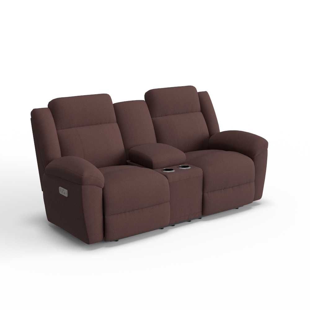 Joel Power Reclining Loveseat w/ Headrest, Lumbar & Console